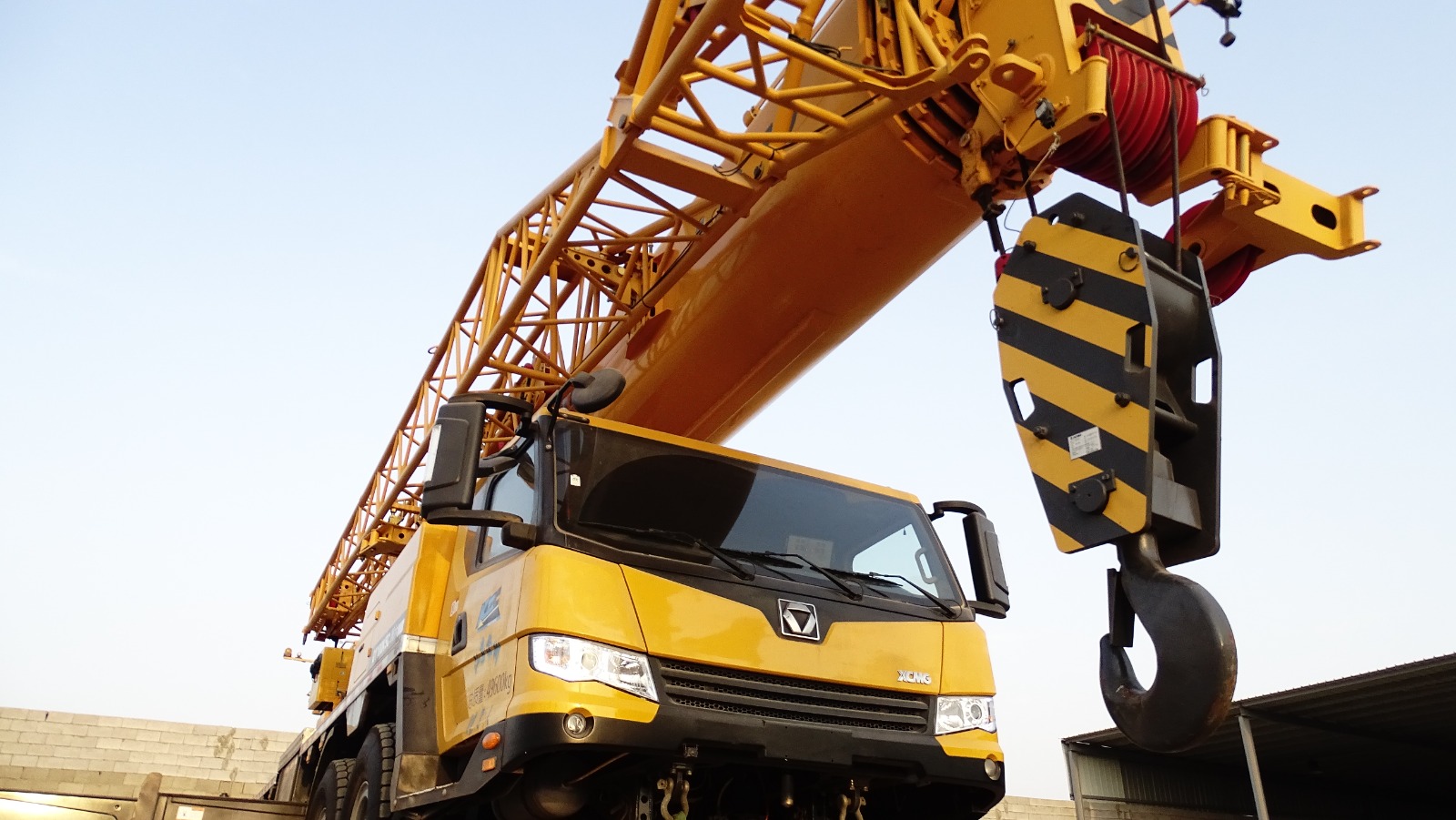 Panoramic view of a large construction site with various machinery.